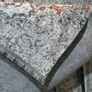 سجاد تركي هانوفر B595B رصاصي فاتح مولتي روز مقاس 80*150