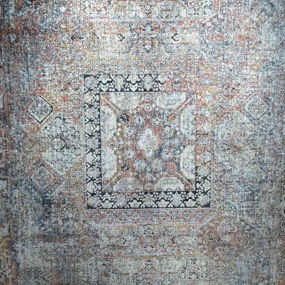 سجاد تركي هانوفر B595B رصاصي فاتح مولتي روز مقاس 200*300