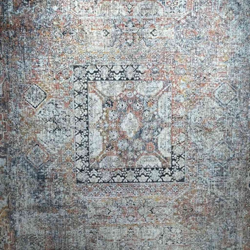 سجاد تركي هانوفر B595B رصاصي فاتح مولتي روز مقاس 80*150