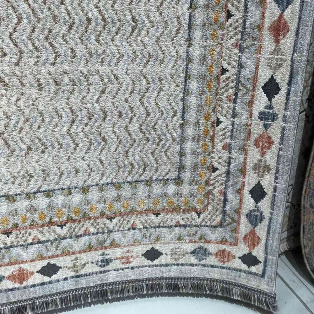 سجاد تركي هانوفر KB45A بيج مولتي روز مقاس 80*150