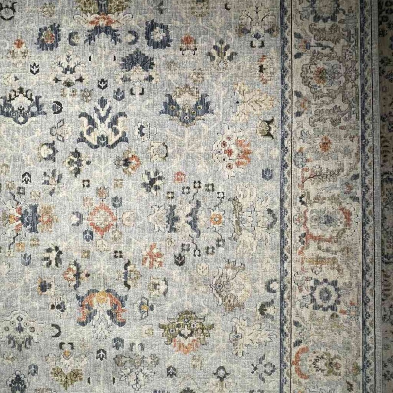 سجاد تركي هانوفر KC01A رصاصي فاتح مولتي روز مقاس 150*220