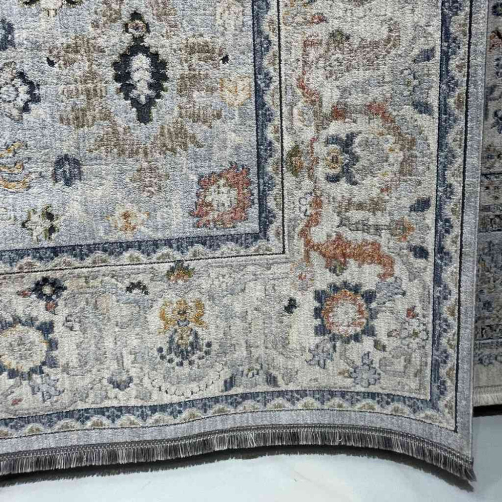 سجاد تركي هانوفر KC01A رصاصي فاتح مولتي روز مقاس 80*150