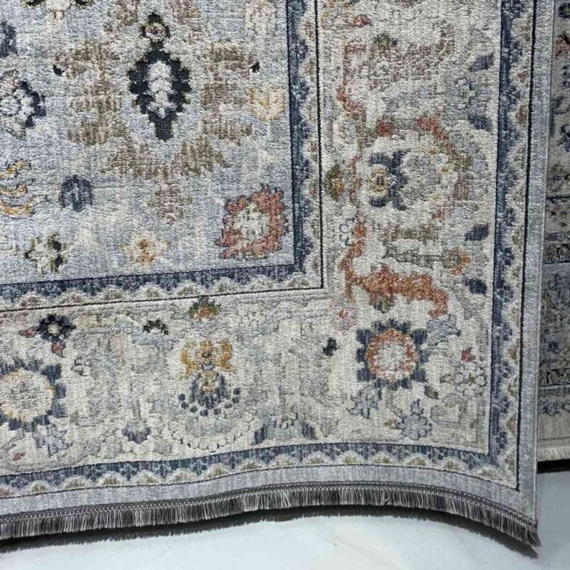 سجاد تركي هانوفر KC01A رصاصي فاتح مولتي روز مقاس 150*220