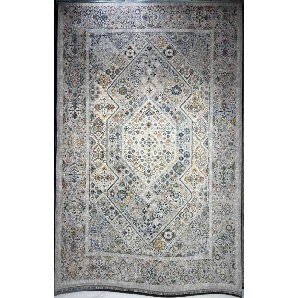 سجاد تركي هانوفر KC17A رصاصي فاتح مولتي روز مقاس 80*150