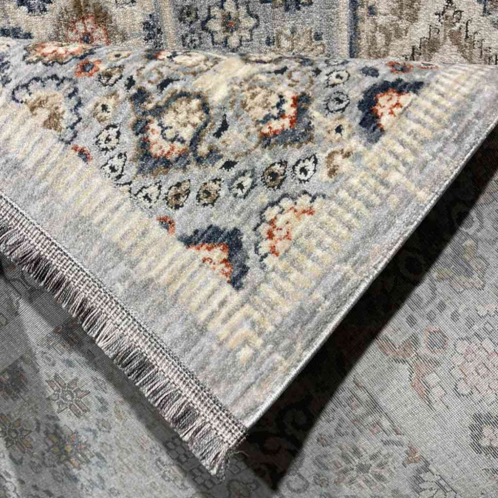 سجاد تركي هانوفر KC17A رصاصي فاتح مولتي روز مقاس 80*150