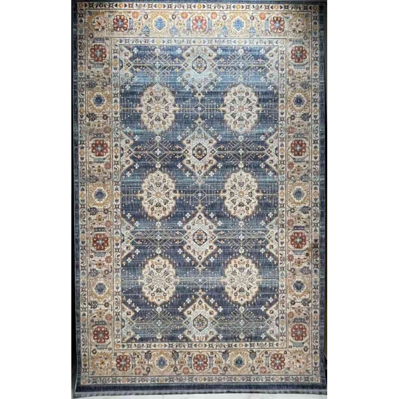 سجاد تركي هانوفر KM69A ازرق غامق كريم مقاس 200*300