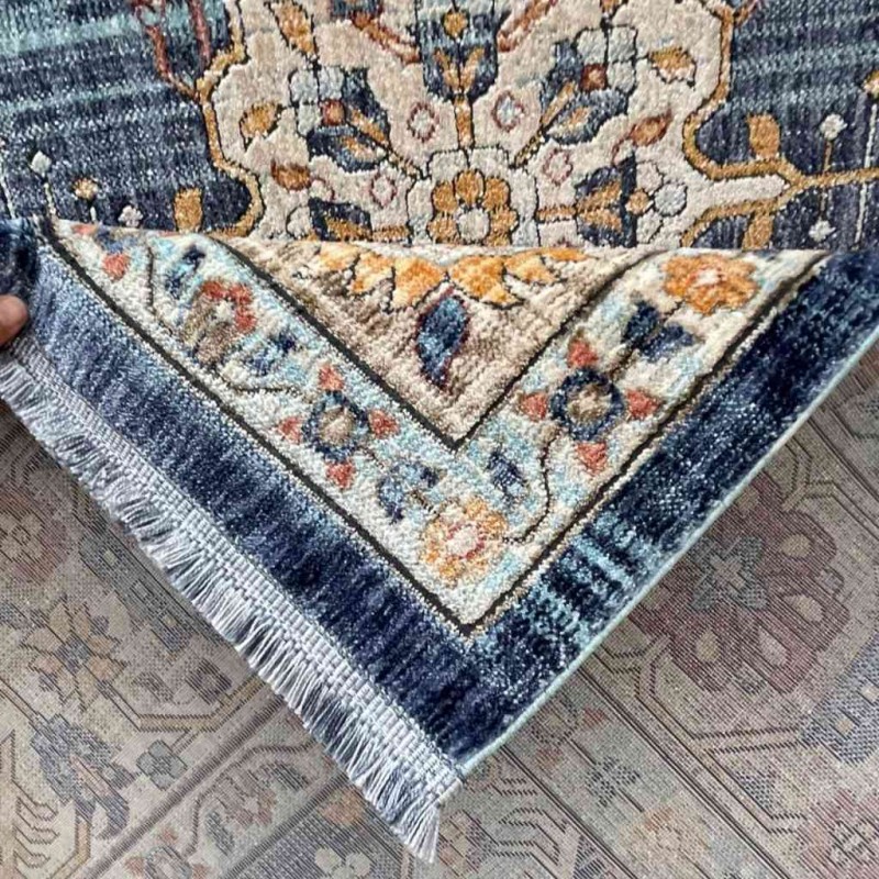 سجاد تركي هانوفر KM69A ازرق غامق كريم مقاس 200*300 سجاد تركي هانوفر KM69A ازرق غامق كريم مقاس 200*300