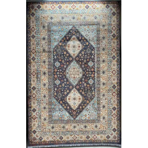 سجاد تركي هانوفر KM87A كريم ازرق غامق مقاس 300*400