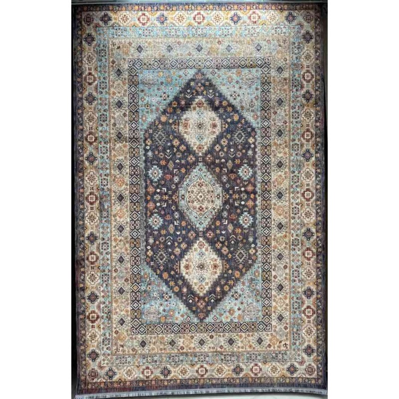 سجاد تركي هانوفر KM87A كريم ازرق غامق مقاس 200*300