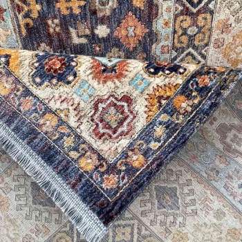سجاد تركي هانوفر KM87A كريم ازرق غامق مقاس 200*300