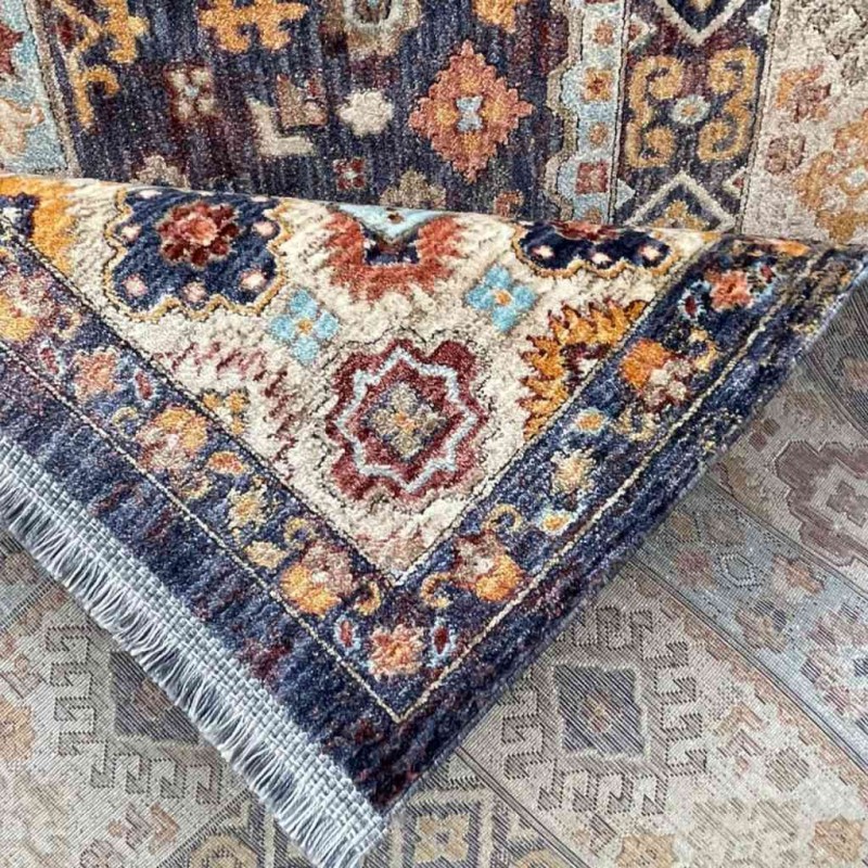 سجاد تركي هانوفر KM87A كريم ازرق غامق مقاس 200*300 سجاد تركي هانوفر KM87A كريم ازرق غامق مقاس 200*300