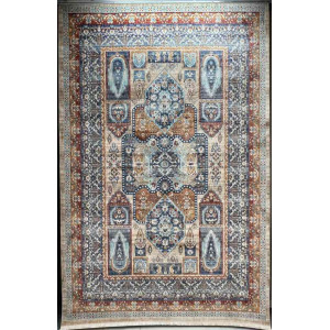 سجاد تركي هانوفر KM89A كريم تركواز مقاس 80*150