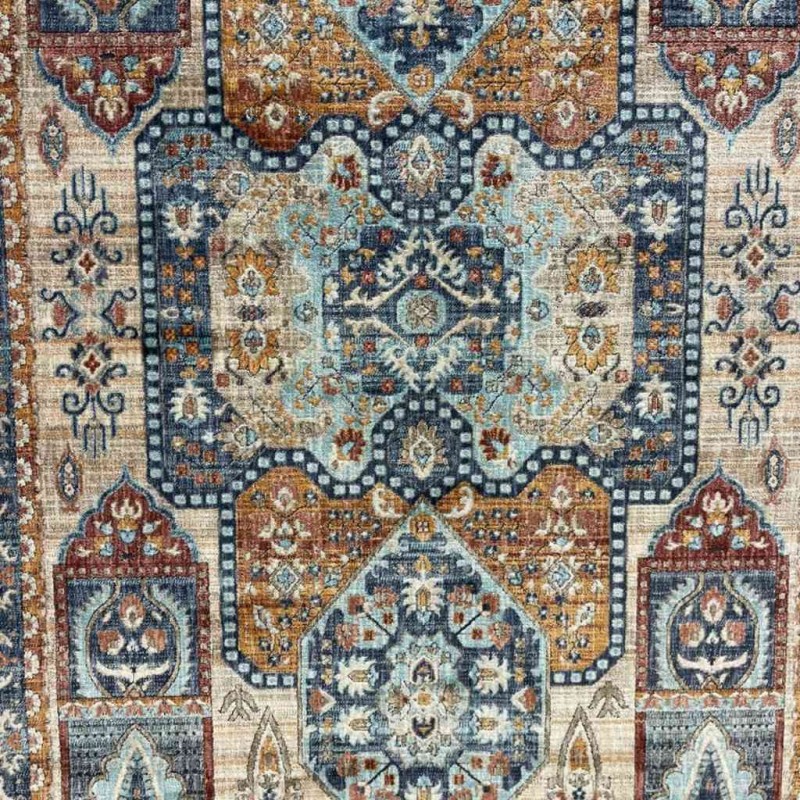 سجاد تركي هانوفر KM89A كريم تركواز مقاس 120*170