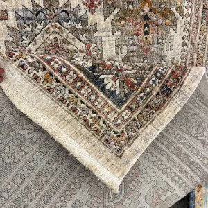 سجاد تركي هانوفر KK34A بيج مولتي روز مقاس 200*300