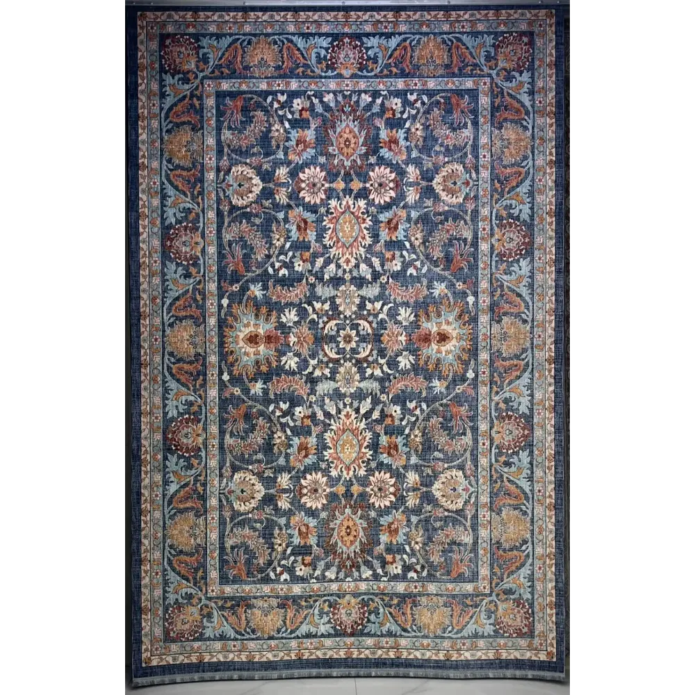 سجاد تركي هانوفر KM79A سماوي غامق كريم مقاس 150*220