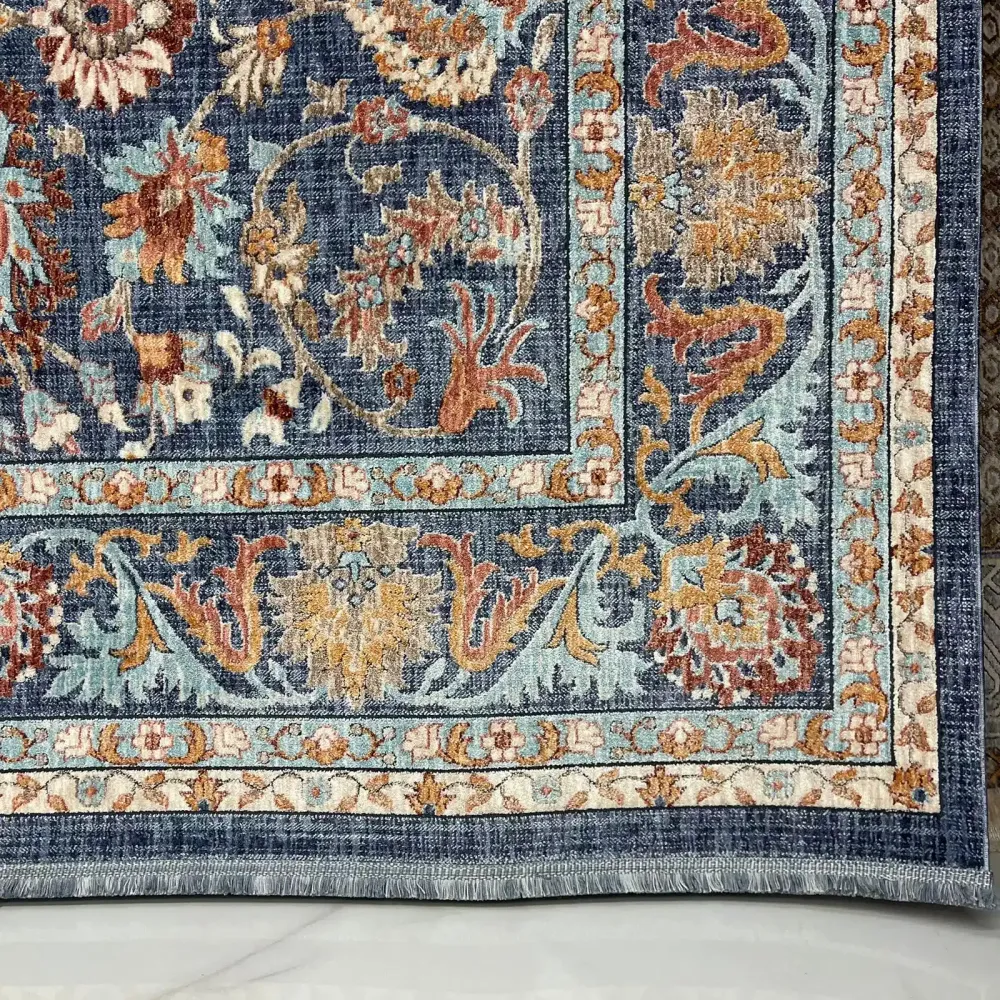 سجاد تركي هانوفر KM79A سماوي غامق كريم مقاس 150*220