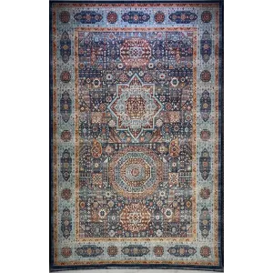 سجاد تركي هانوفر KM82A سماوي غامق تركواز مقاس 150*220
