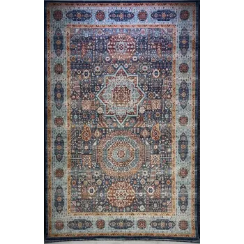 سجاد تركي هانوفر KM82A سماوي غامق تركواز مقاس 150*220