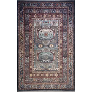 سجاد تركي هانوفر KM90A سماوي غامق احمر مقاس 200*300