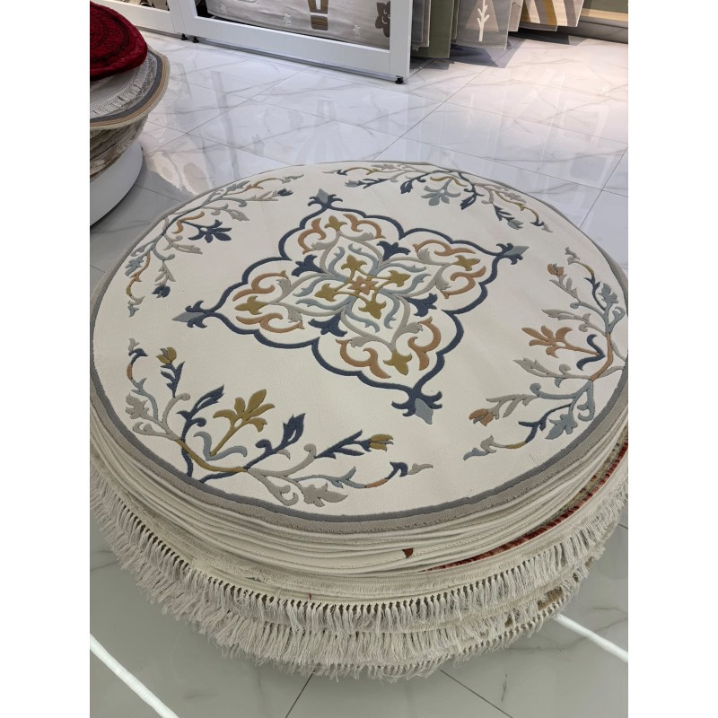 سجاد ايريس تركي N0597A رصاصي دائري مقاس 150*150 - سجاد فرنسي شرقي