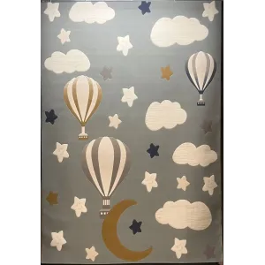 سجاد تركي اطفال كيدز بلاس 441558A اللون سماوي فاتح مقاس 80*150