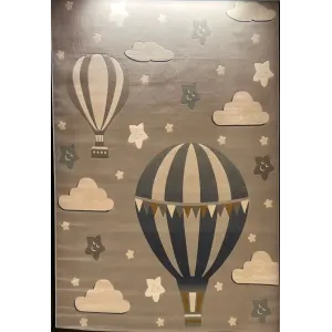 سجاد تركي اطفال كيدز بلاس 41561A اللون رصاصي فاتح مقاس 200*300