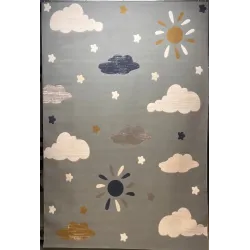 سجاد تركي اطفال كيدز بلاس 41565A اللون سماوي فاتح مقاس 80*150