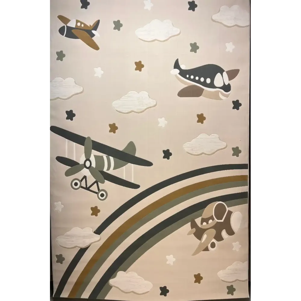 سجاد تركي اطفال كيدز بلاس 42365A اللون كريم مقاس 80*150