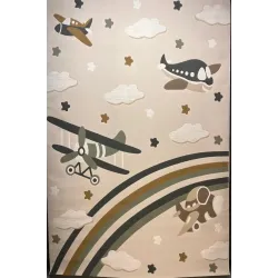 سجاد تركي اطفال كيدز بلاس 42365A اللون كريم مقاس 80*150
