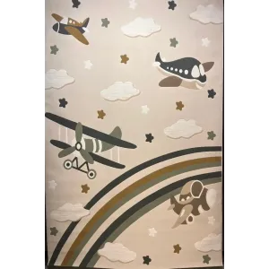 سجاد تركي اطفال كيدز بلاس 42365A اللون كريم مقاس 80*150