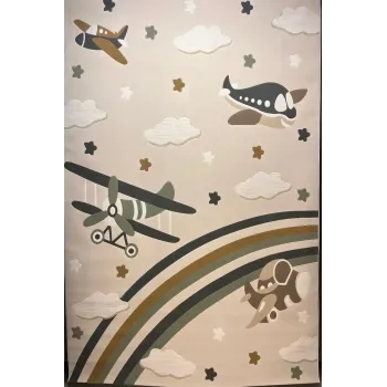 سجاد تركي اطفال كيدز بلاس 42365A اللون كريم مقاس 80*150