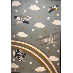سجاد تركي اطفال كيدز بلاس 42365A اللون سماوي فاتح مقاس 80*150
