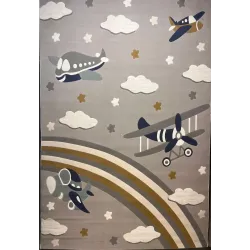 سجاد تركي اطفال كيدز بلاس 42365A اللون رصاصي فاتح مقاس 80*150