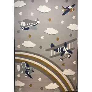سجاد تركي اطفال كيدز بلاس 42365A اللون رصاصي فاتح مقاس 80*150