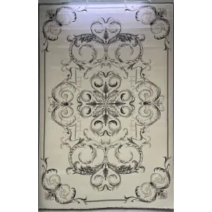 سجاد تركي لندن 41249A كريم اسود مقاس 400*500