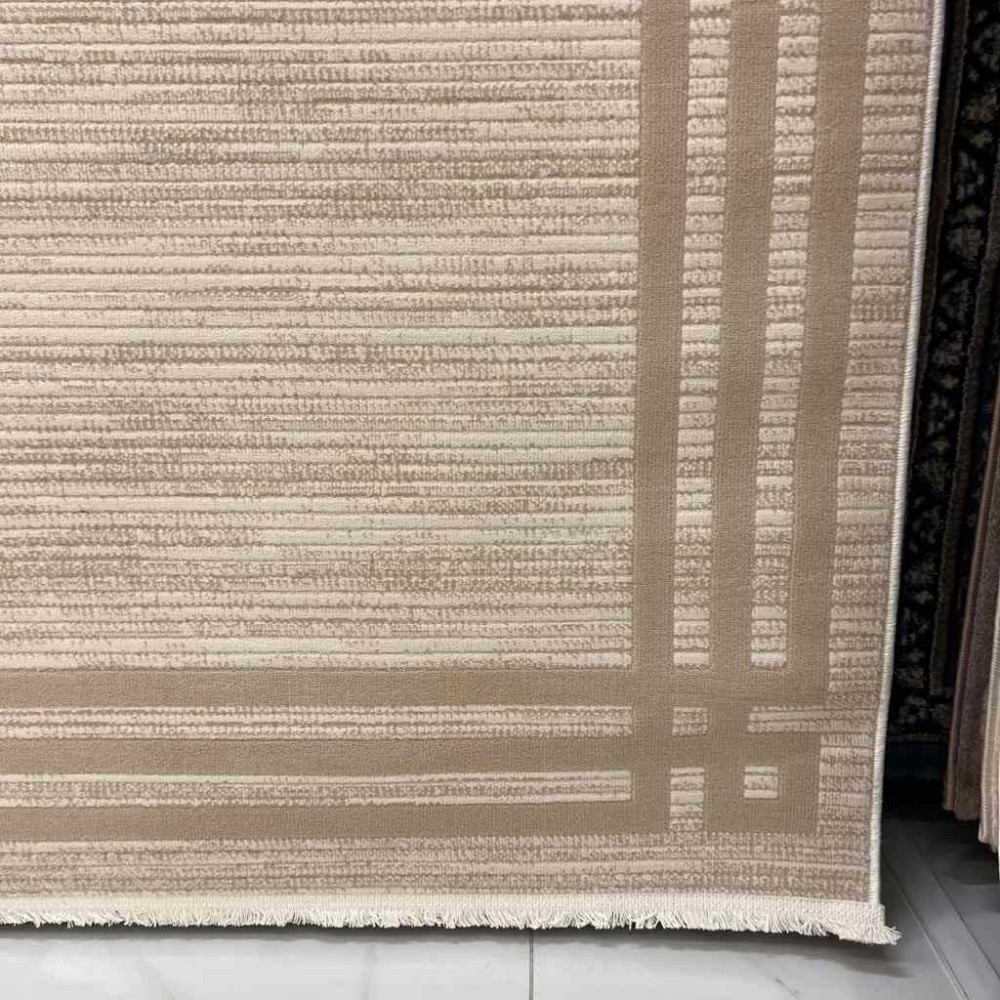 سجاد تركي مودرن فندقي لورين F414C كريم بيج مقاس 80*150