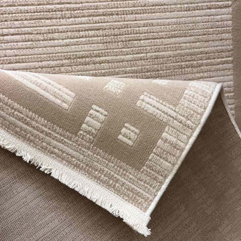 سجاد تركي مودرن فندقي لورين F414C كريم بيج مقاس 80*150