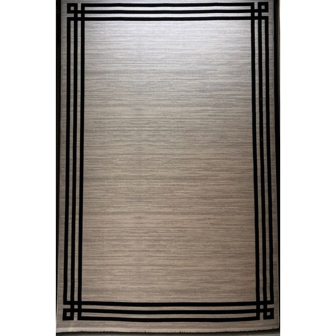 سجاد تركي مودرن فندقي لورين F414C كريم اسود مقاس 250*350