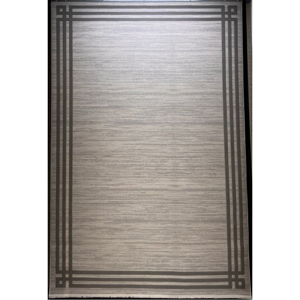 سجاد تركي مودرن فندقي لورين F414C كريم رصاصي مقاس 80*150