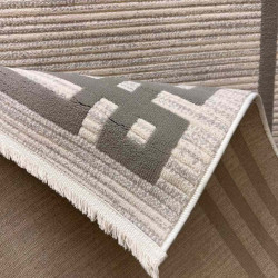 سجاد تركي مودرن فندقي لورين F414C كريم رصاصي مقاس 80*150 سجاد تركي مودرن فندقي لورين F414C كريم رصاصي مقاس 80*150