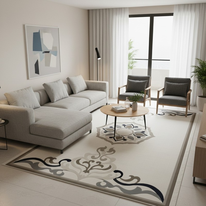 سجاد تركي لافندر N0598A اسود مقاس 400*500
