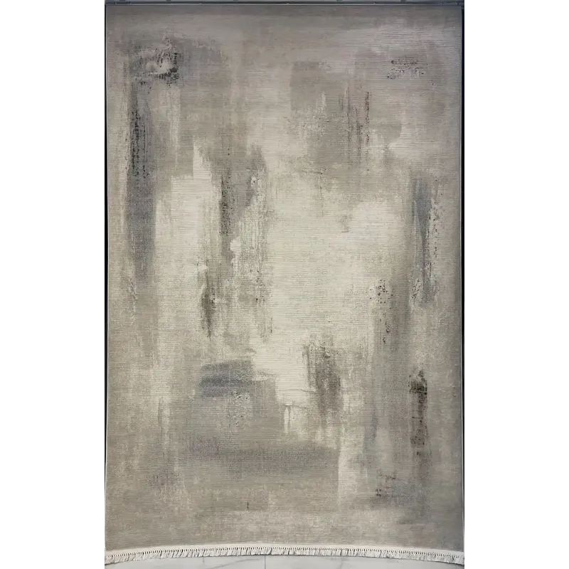 سجاد تركي مودرن لافيش 37842A كريم رصاصي مقاس 50*80