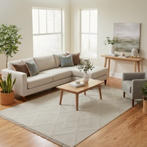 سجاد خيش لوفر تركي E091A كريم مقاس 250*350