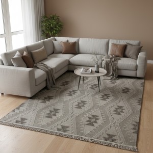 سجاد خيش لوفر تركي E094A بني فاتح بيج مقاس 300*400