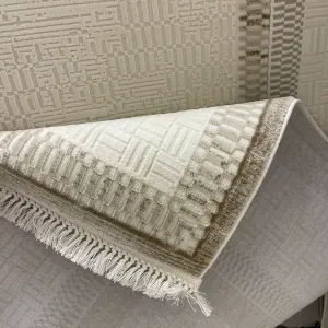 سجاد تركي مودرن مون 40986A بيج مقاس 50*80