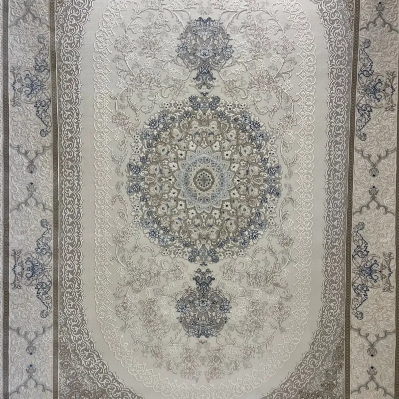 سجاد باناميرا تركي 35830A كريم سماوي مقاس 50*80 - سجاد فرنسي شرقي