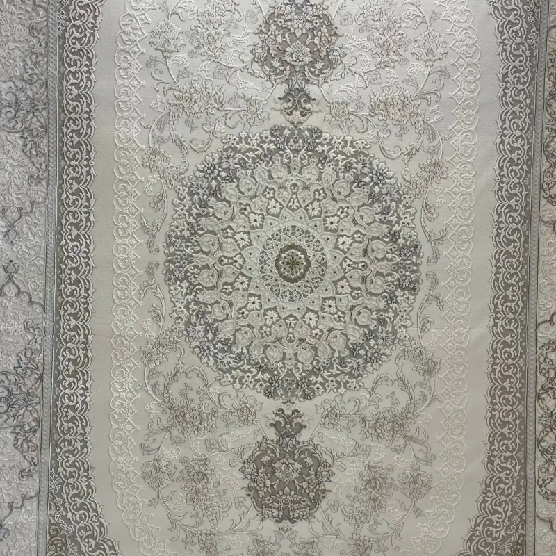 سجاد باناميرا تركي 35830A كريم رصاصي مقاس 300*400 - سجاد تركي كلاسيك