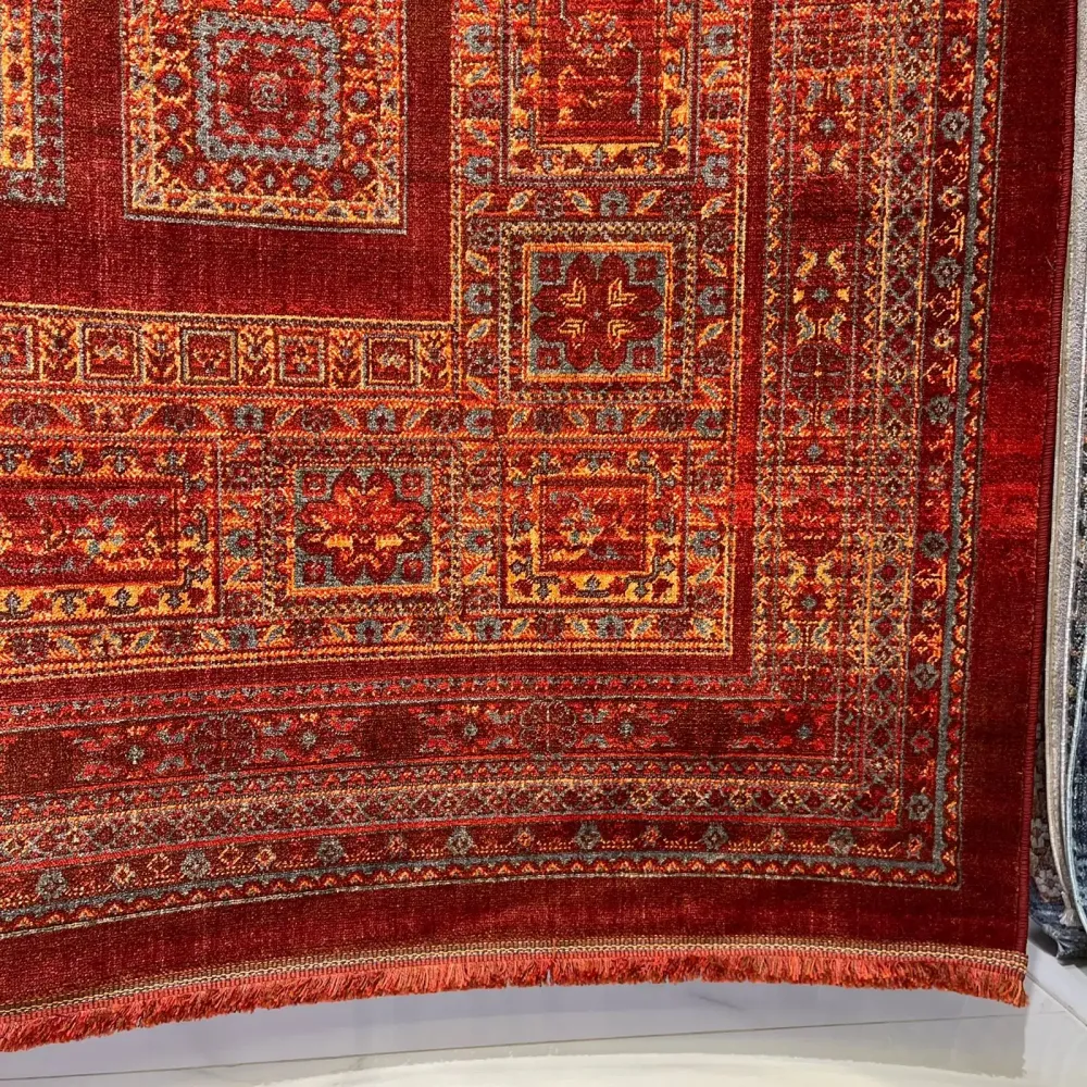 سجاد بلاتينيوم افغاني بخاري تركي H0181B احمر مقاس 80*150 - سجاد بخارى