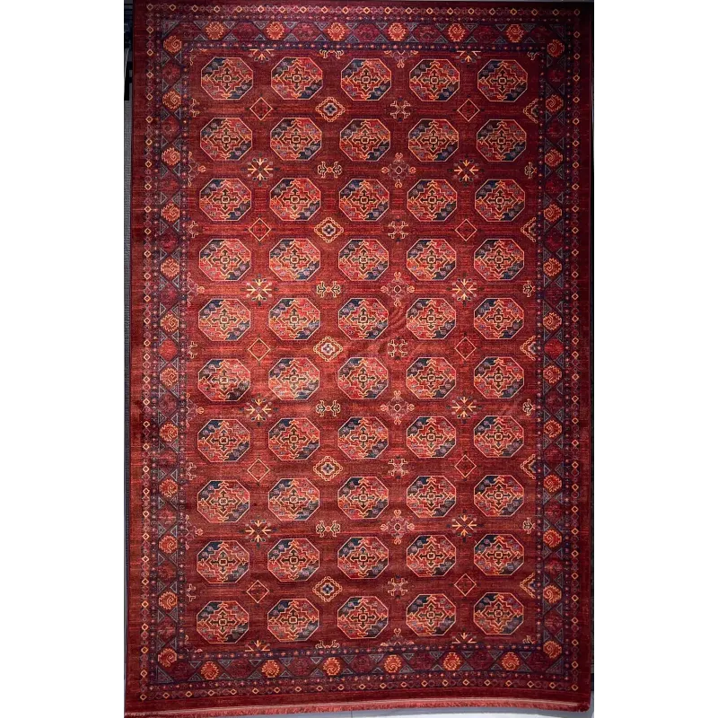 سجاد بلاتينيوم افغاني بخاري تركي OL434B احمر مقاس 150*220 - سجاد بخارى