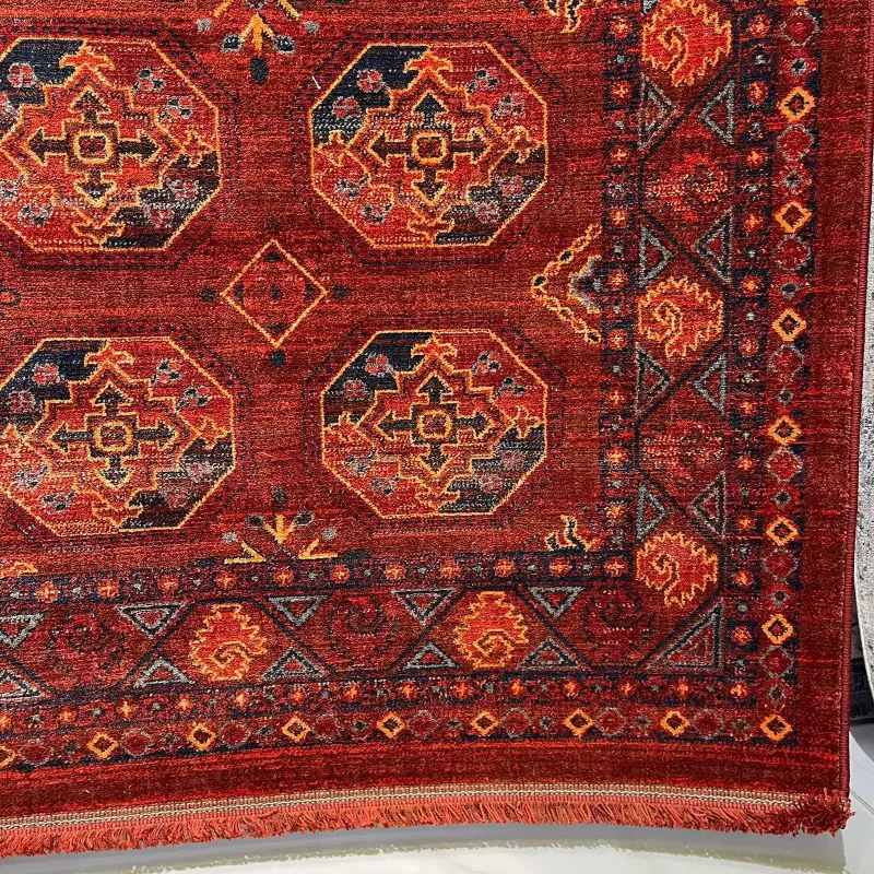 سجاد بلاتينيوم افغاني بخاري تركي OL434B احمر مقاس 150*220 - سجاد بخارى